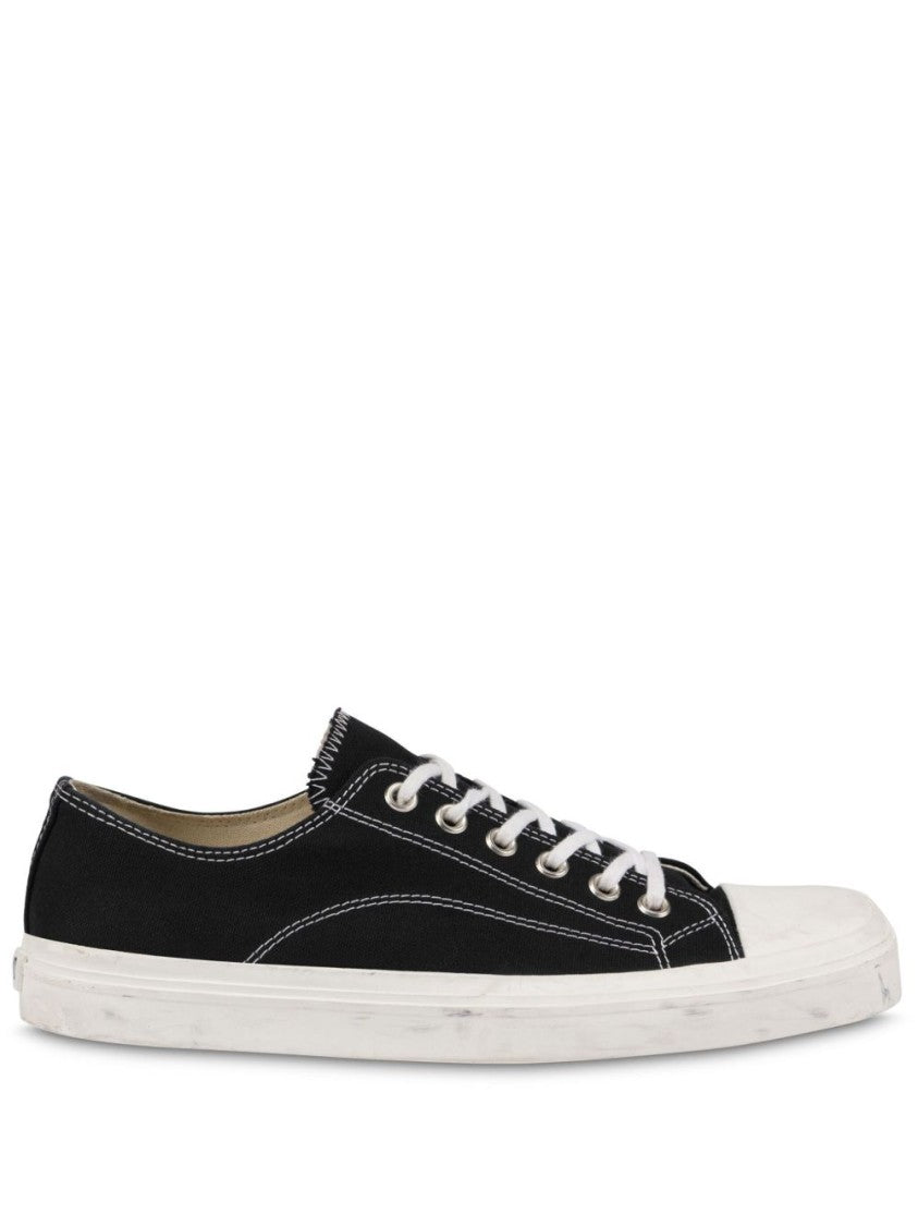 Moschino Black Flatform Sole Panel Canvas Sneakers