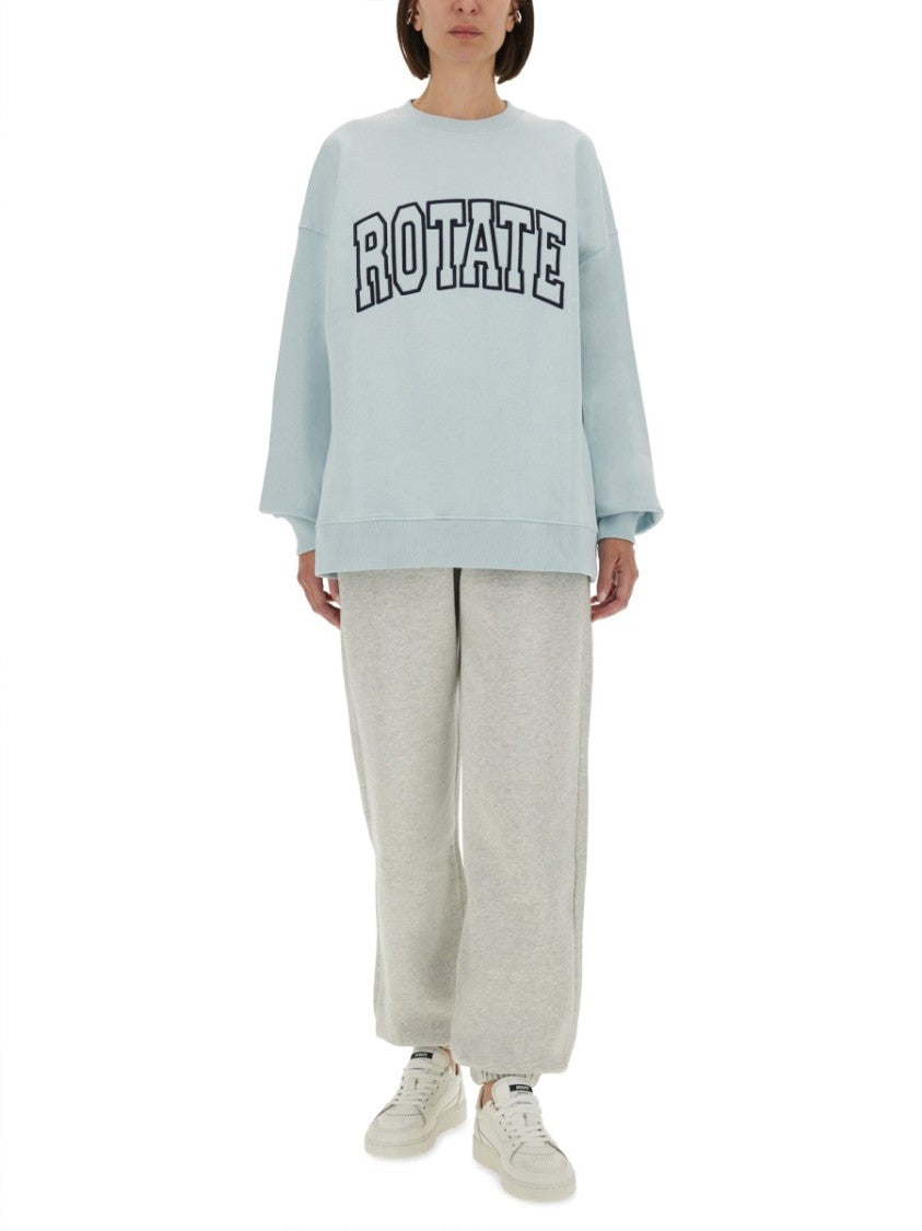 Rotate Birger Christensen Oversized Organic Cotton Sweatshirt With Bold Logo