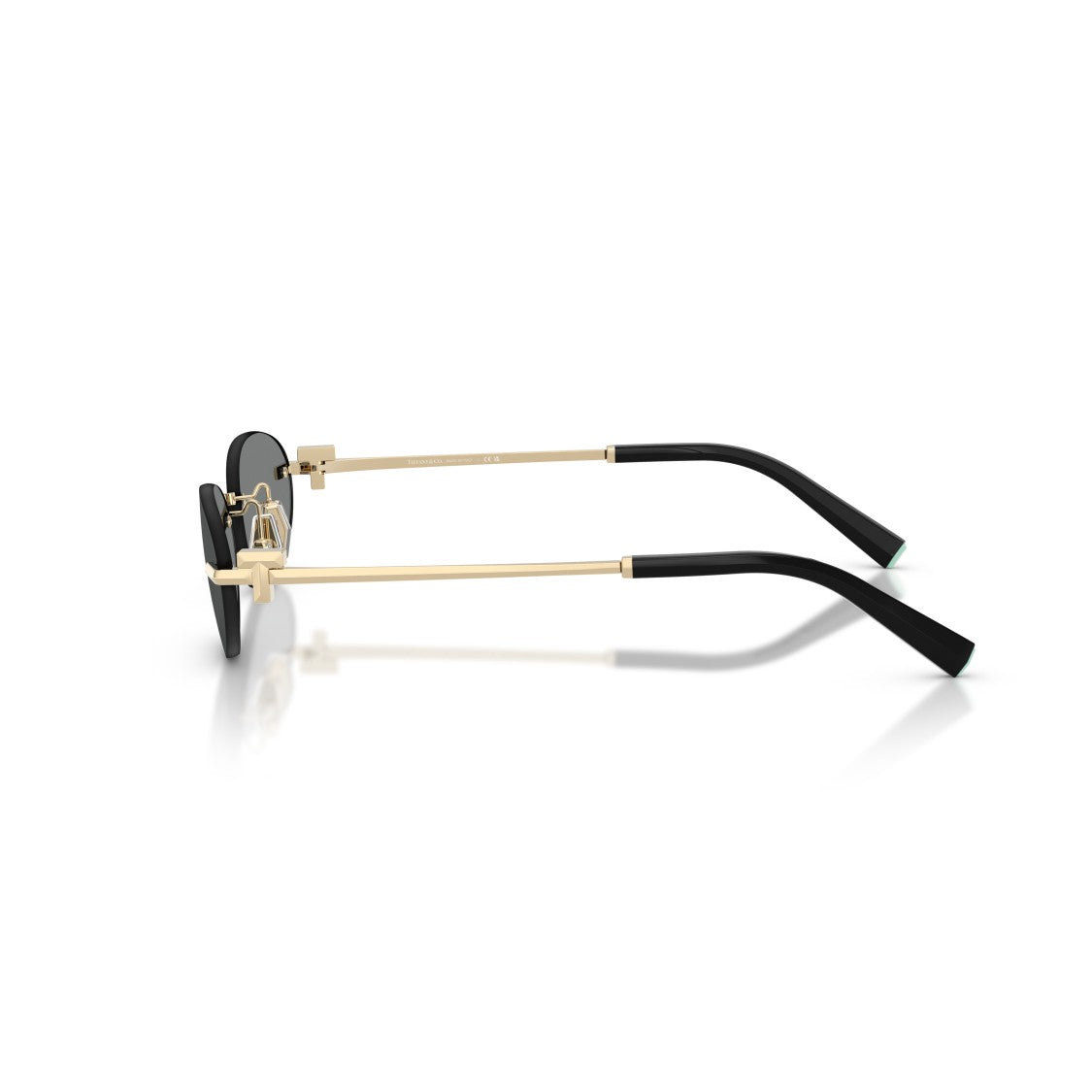 Tiffany & Co. Oval Rimless Sunglasses With Gold-Tone Metal Frame