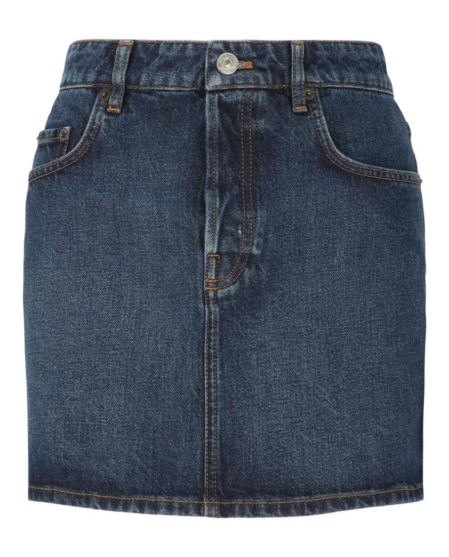 Balenciaga Low Rise Denim Mini Skirt
