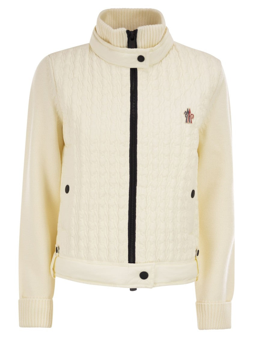 Moncler Grenoble Wool Padded Cardigan With Zip