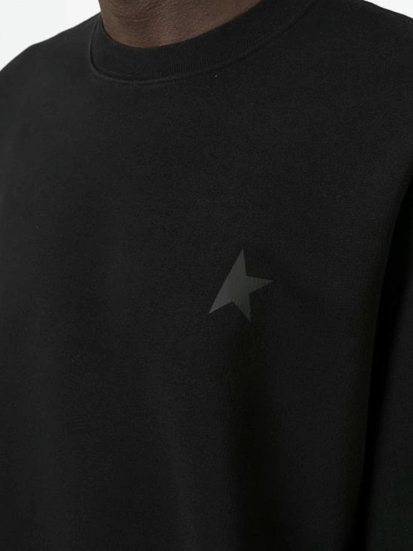 Golden Goose Tone-On-Tone Star Black Archbold Sweatshirt
