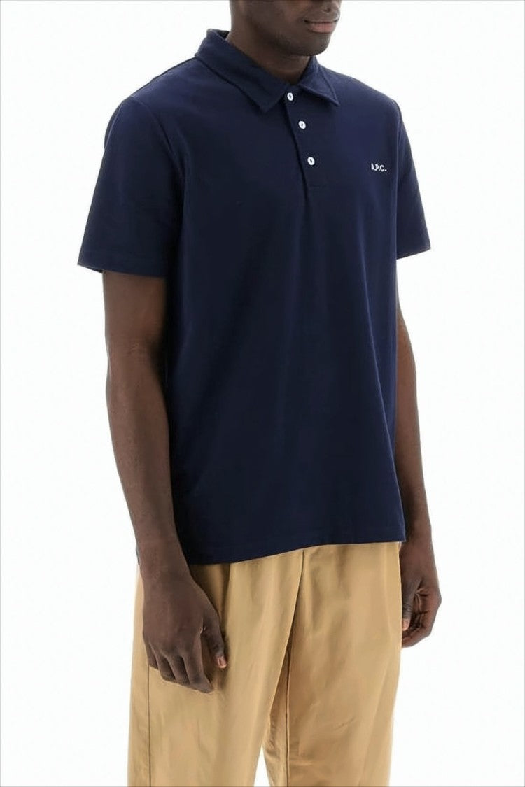 A.P.C. Traditional Blue Cotton Polo Shirt