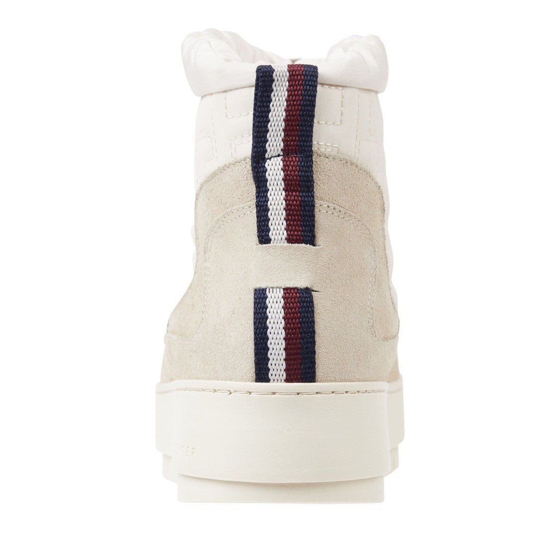 Tommy Hilfiger White Monogram Quilted Drawstring Suede Boots