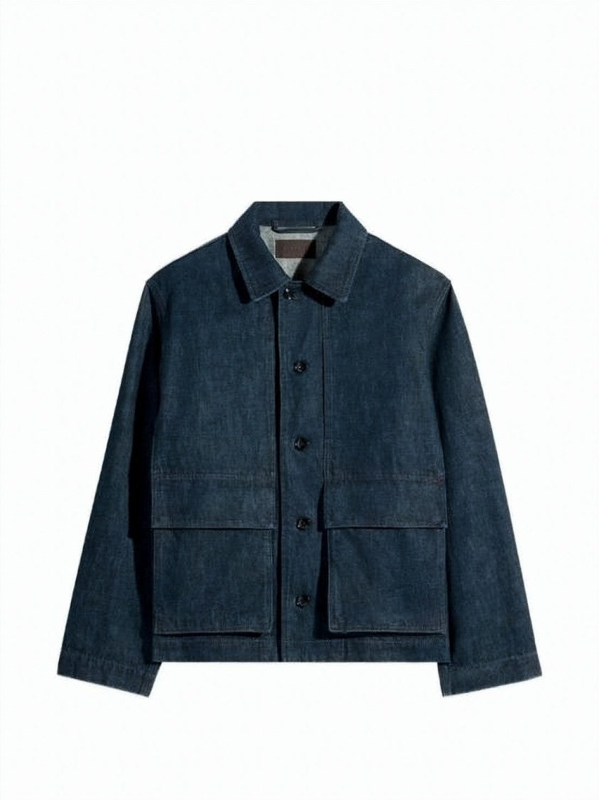 Lemaire Boxy Indigo Cotton Denim Jacket