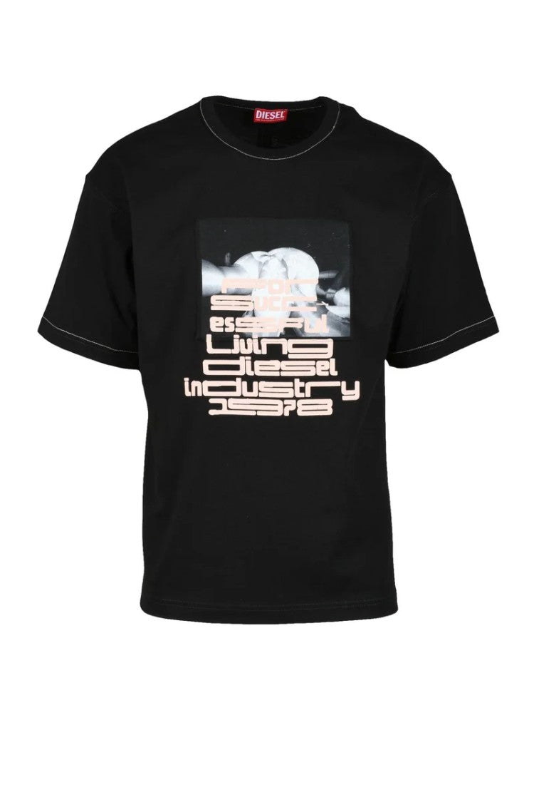 Diesel Black Graphic Crewneck T-Shirt