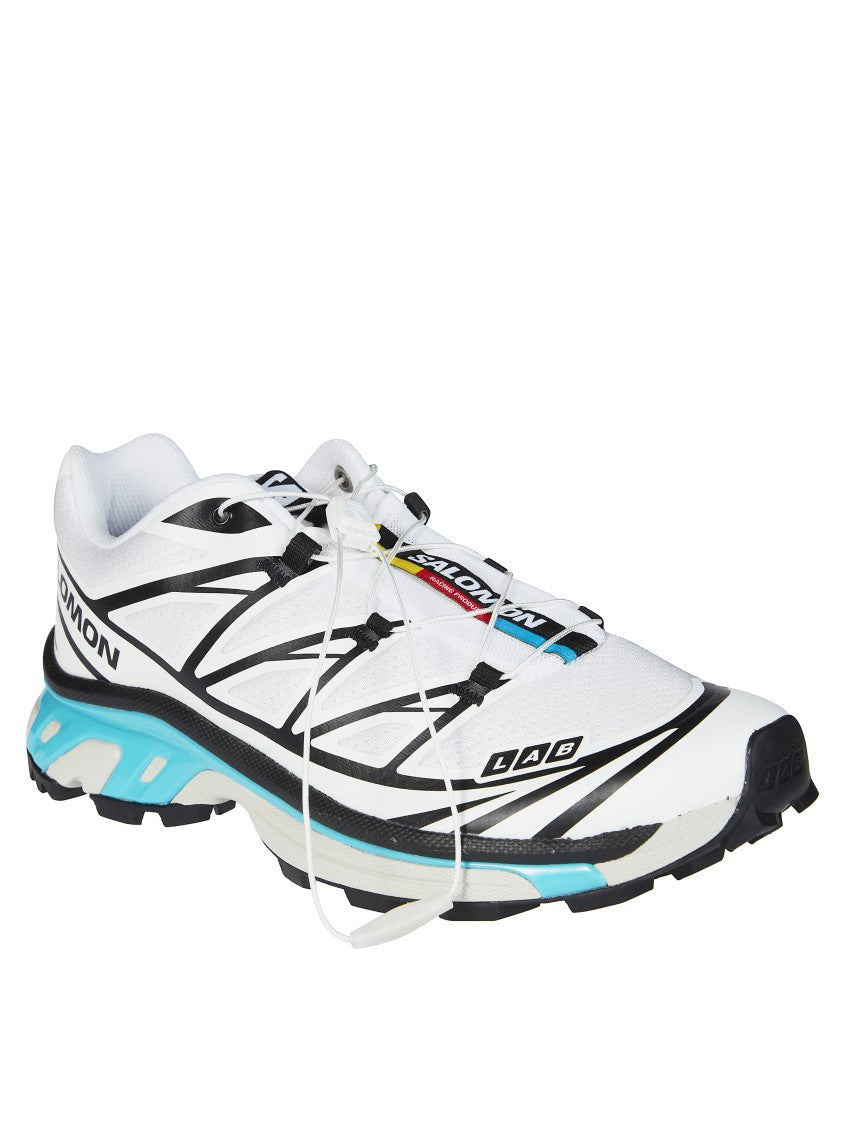 Salomon White Geometric Overlays Cushioned Sneakers