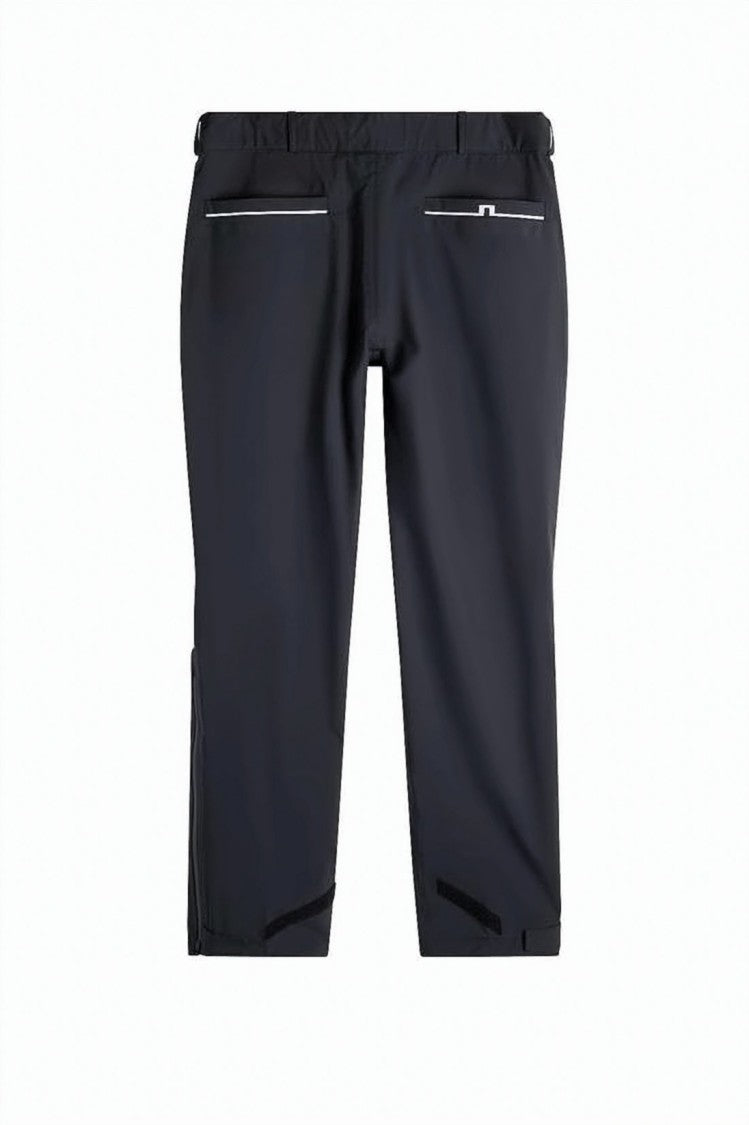 J Lindeberg Tailored Black Straight Pants With Reflective Accents