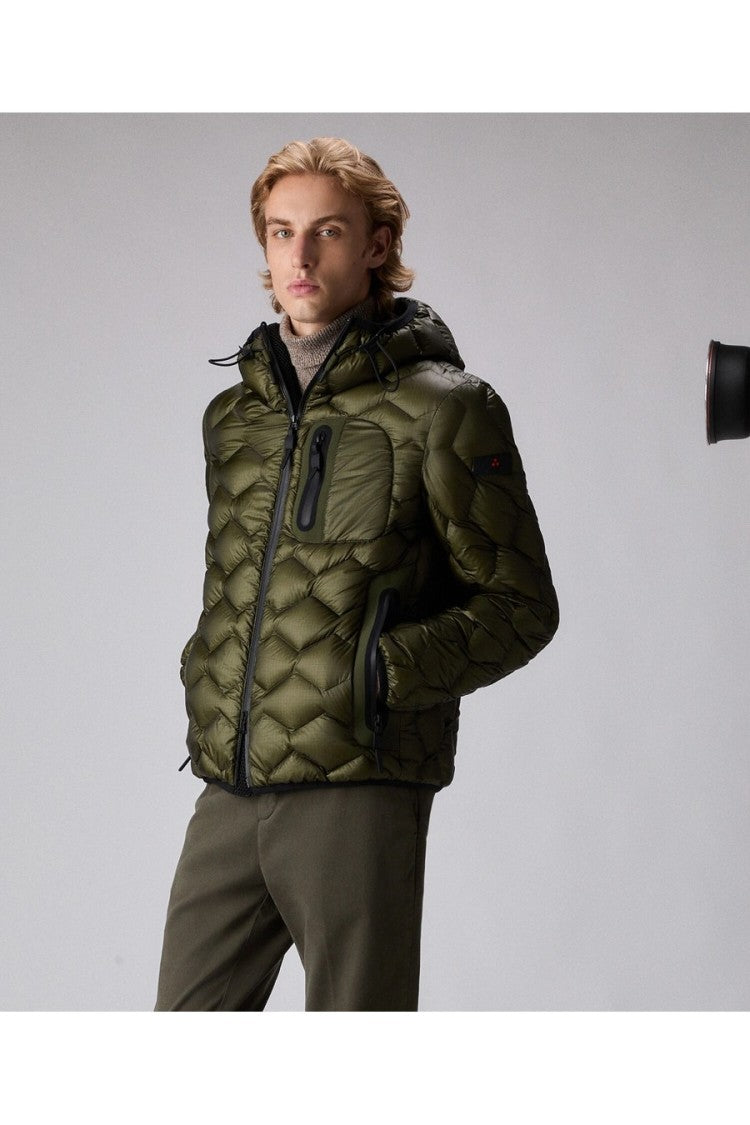 Peuterey Green Nylon Quilted Down Jacket