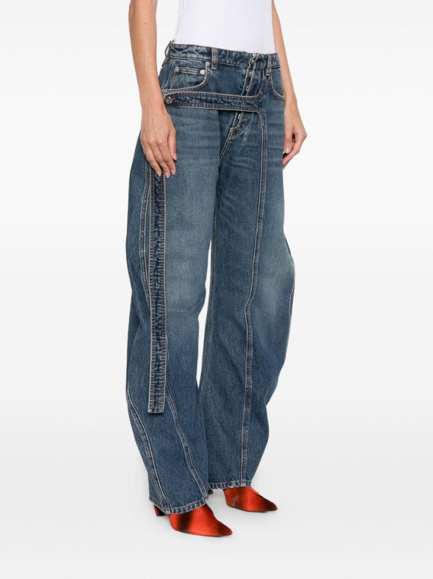 Jean Paul Gaultier Panelled Blue Denim Jeans