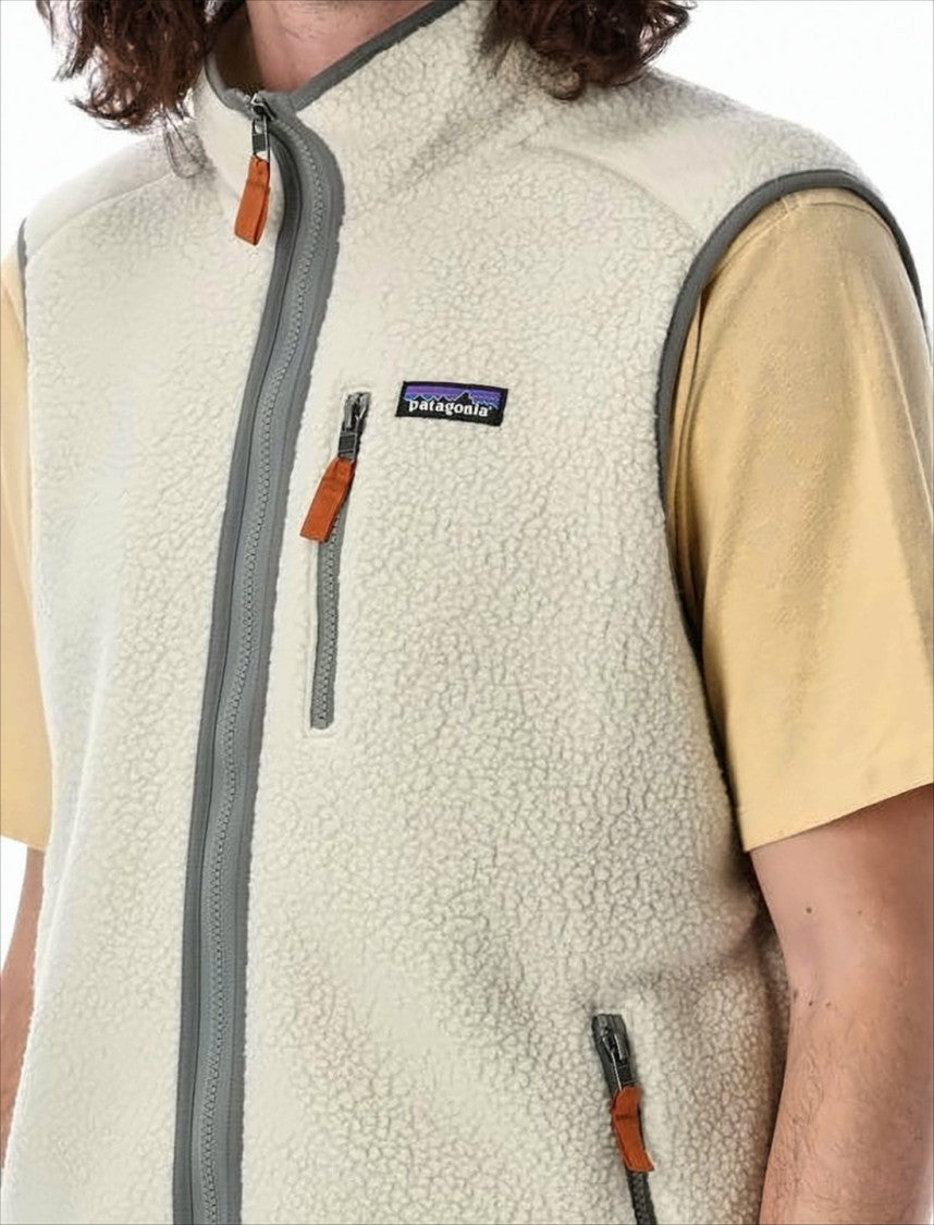 Patagonia Textured Fleece-Like Vest With Zippered Pockets