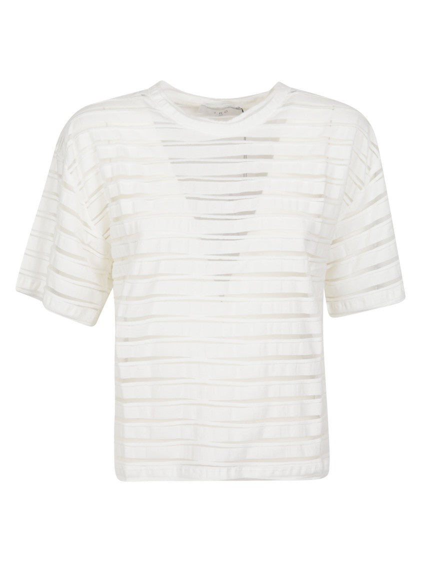 Iro Ulizia Cropped Semi Sheer Striped Top