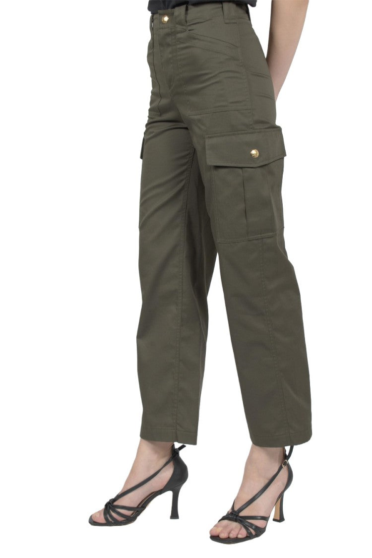 Céline Forest Green Cotton-Blend Cropped Pants
