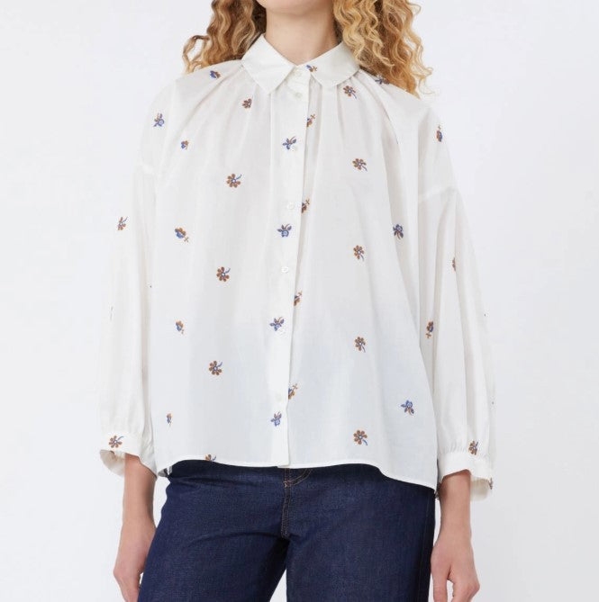 Weekend Pure Cotton Poplin Shirt With Delicate Embroidery