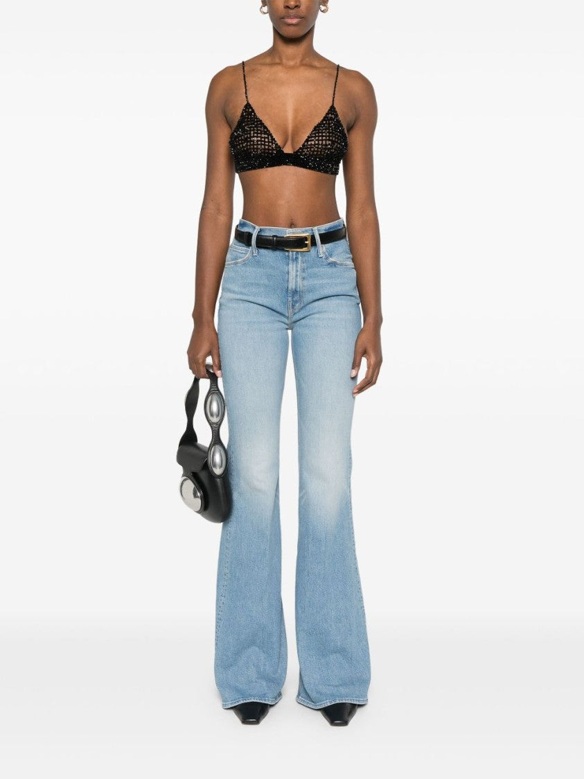 Golden Goose Beaded Mesh Bralette With Spaghetti Straps