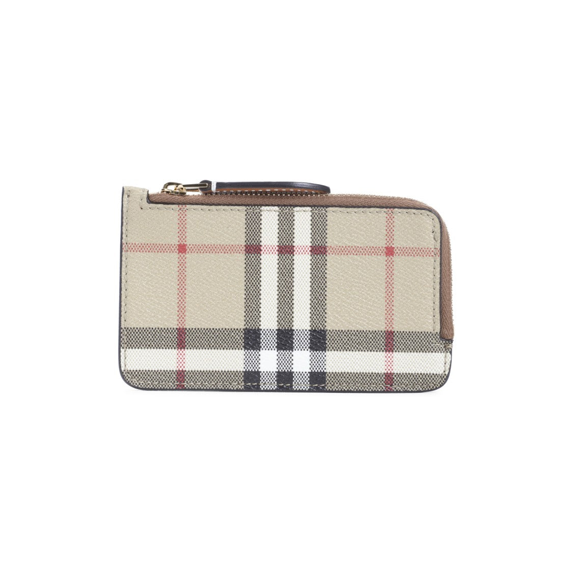 Burberry Somerset Zip Brown Polyurethane Credit Card Case