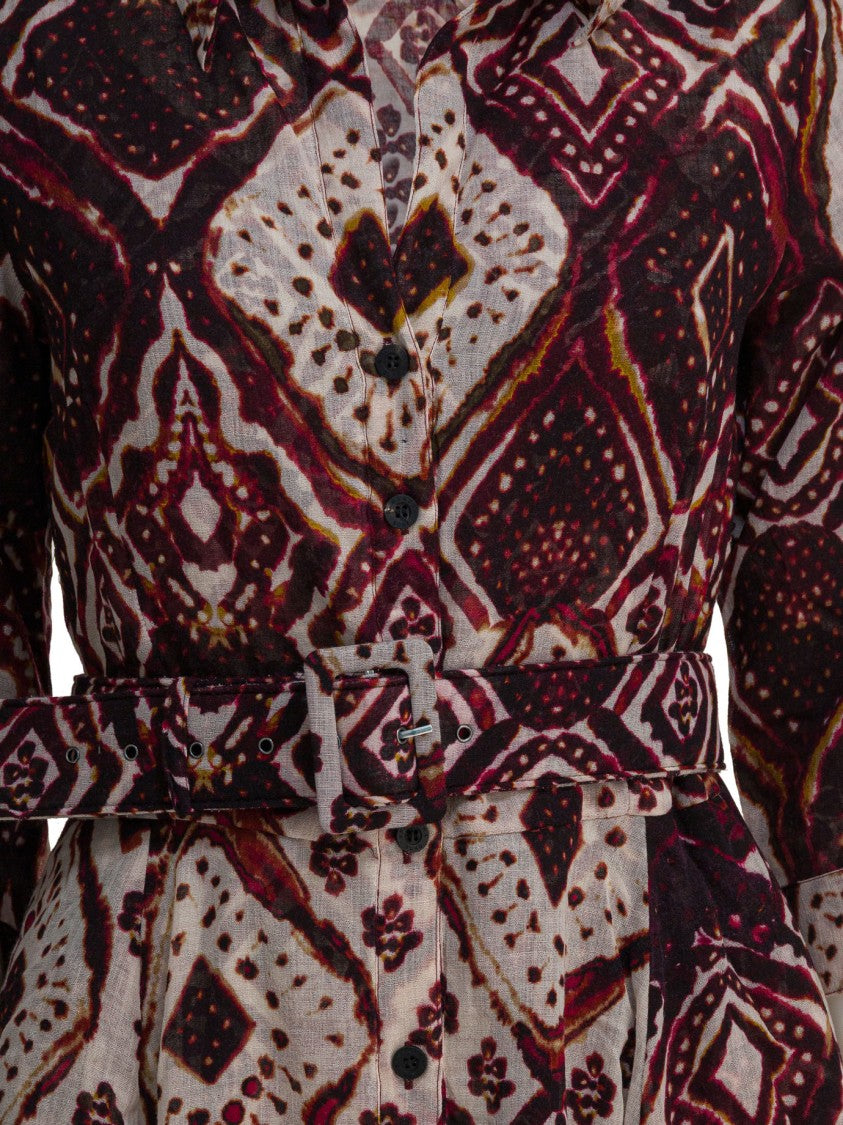 Samantha Sung Bordeaux Wool Dress