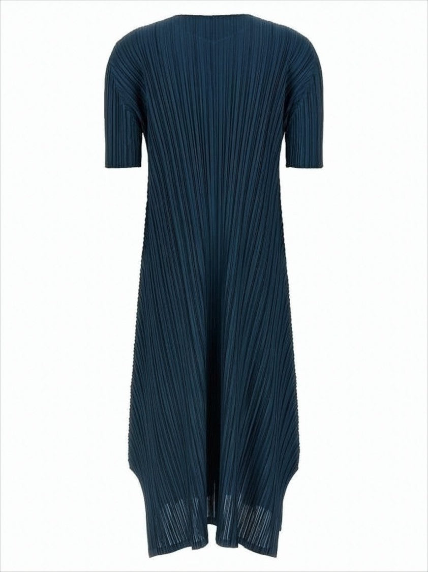 Pleats Please Textured Pleated Midi Dress
