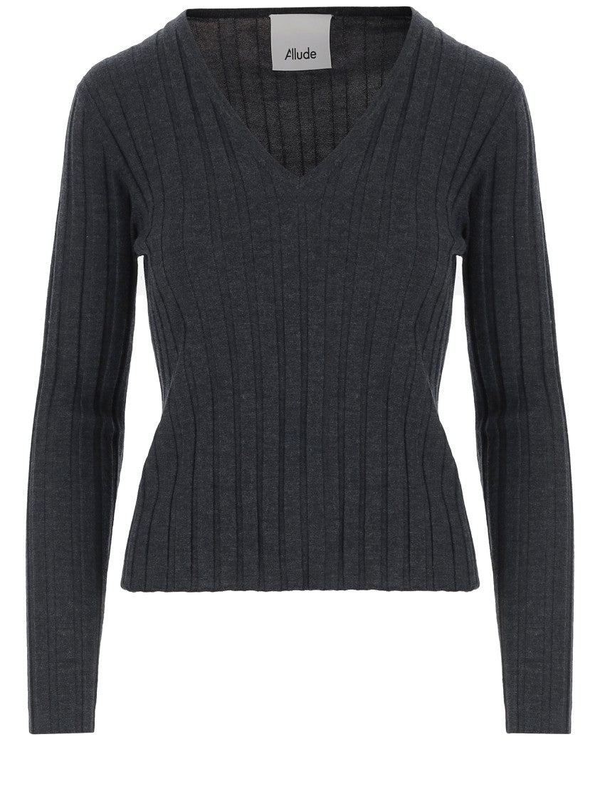 Allude Wool Sweater With Striped Pattern