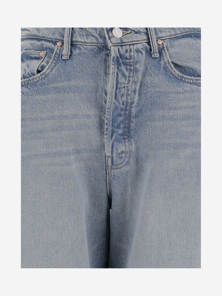 Mother Patchwork Denim Jeans With Classic Five-Pocket Design And Wide Fit