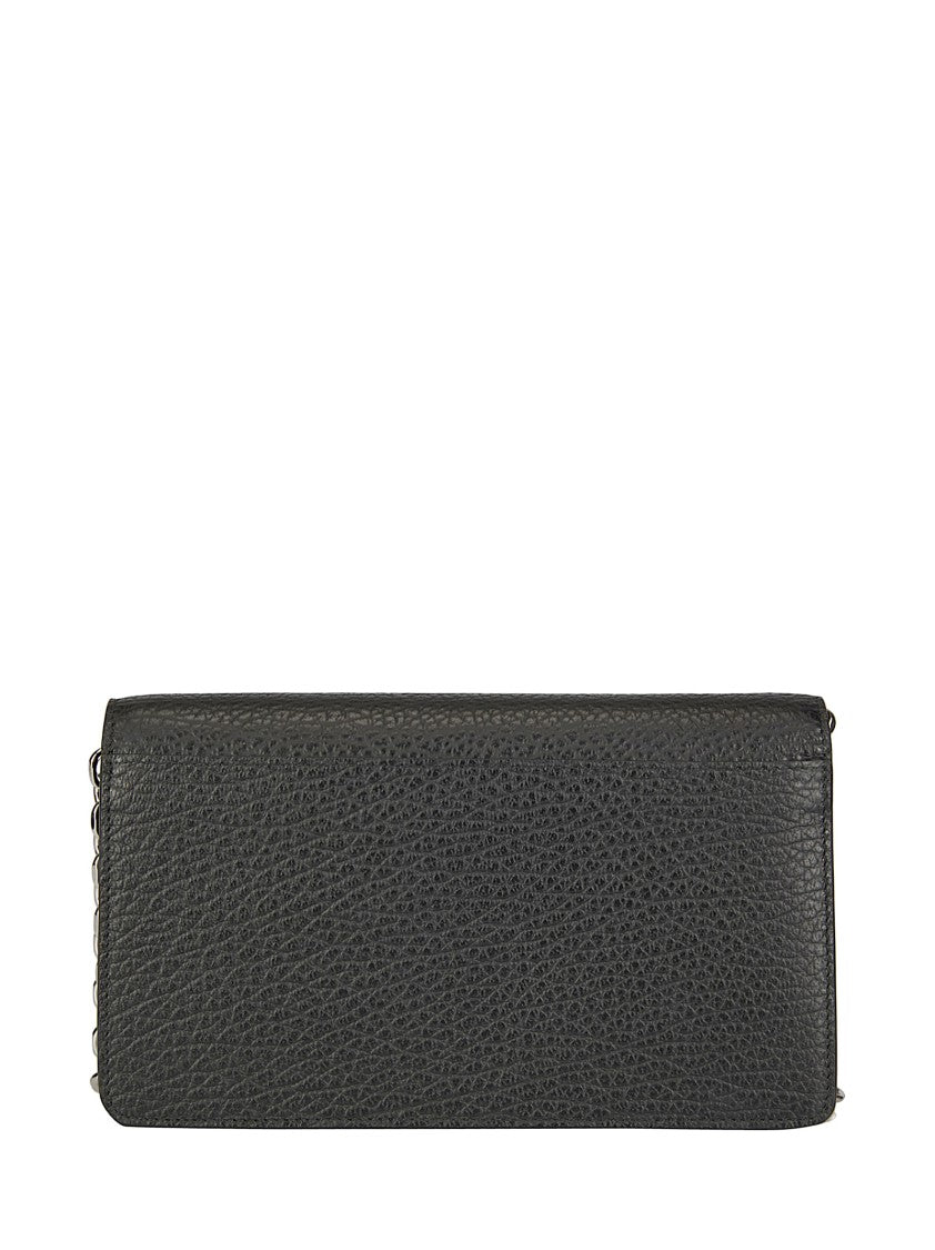 Maison Margiela Rough Leather Wallet Bag With Chain Detail