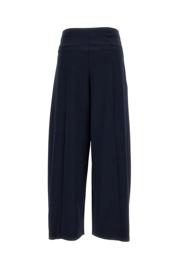 M.S.M. Milano Wide-Leg Stretch Cotton Trousers With Elasticated Waistband