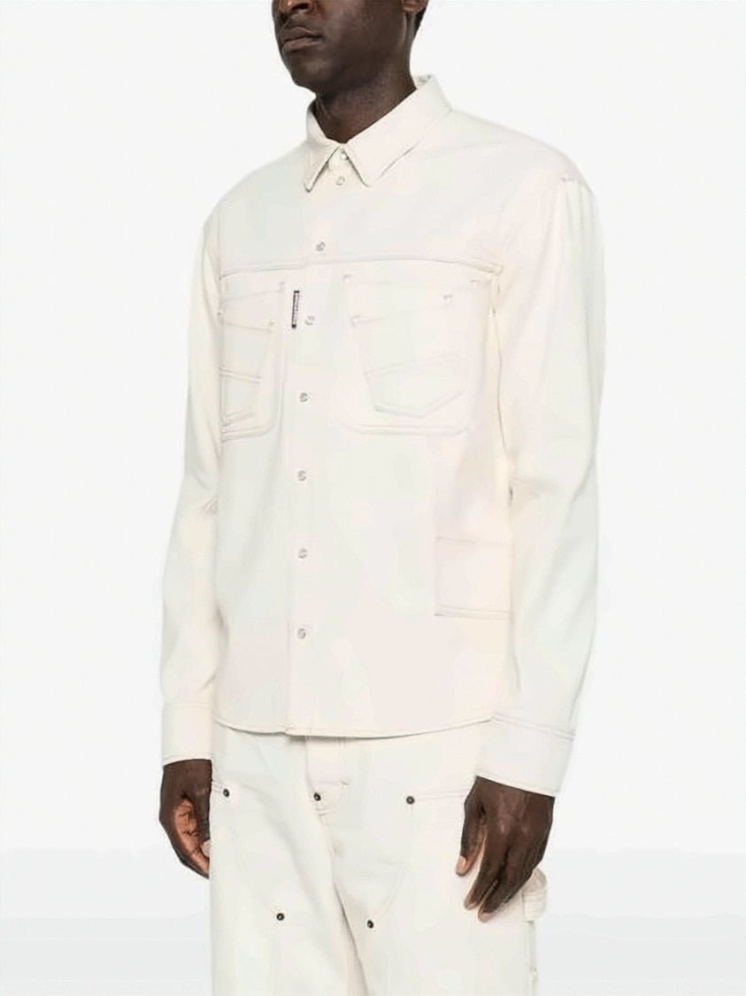 Dsquared2 Structured Denim Jacket With Button-Down Front