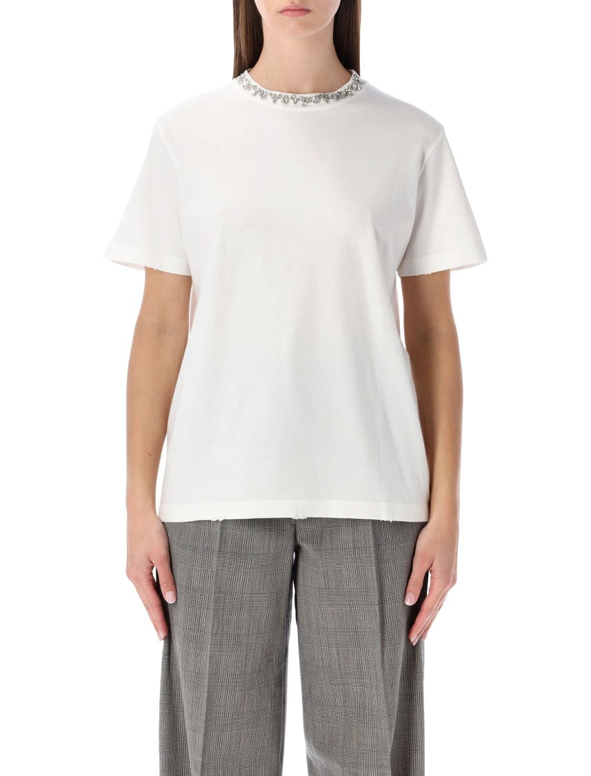 Golden Goose White Crystal-Detail T-Shirt