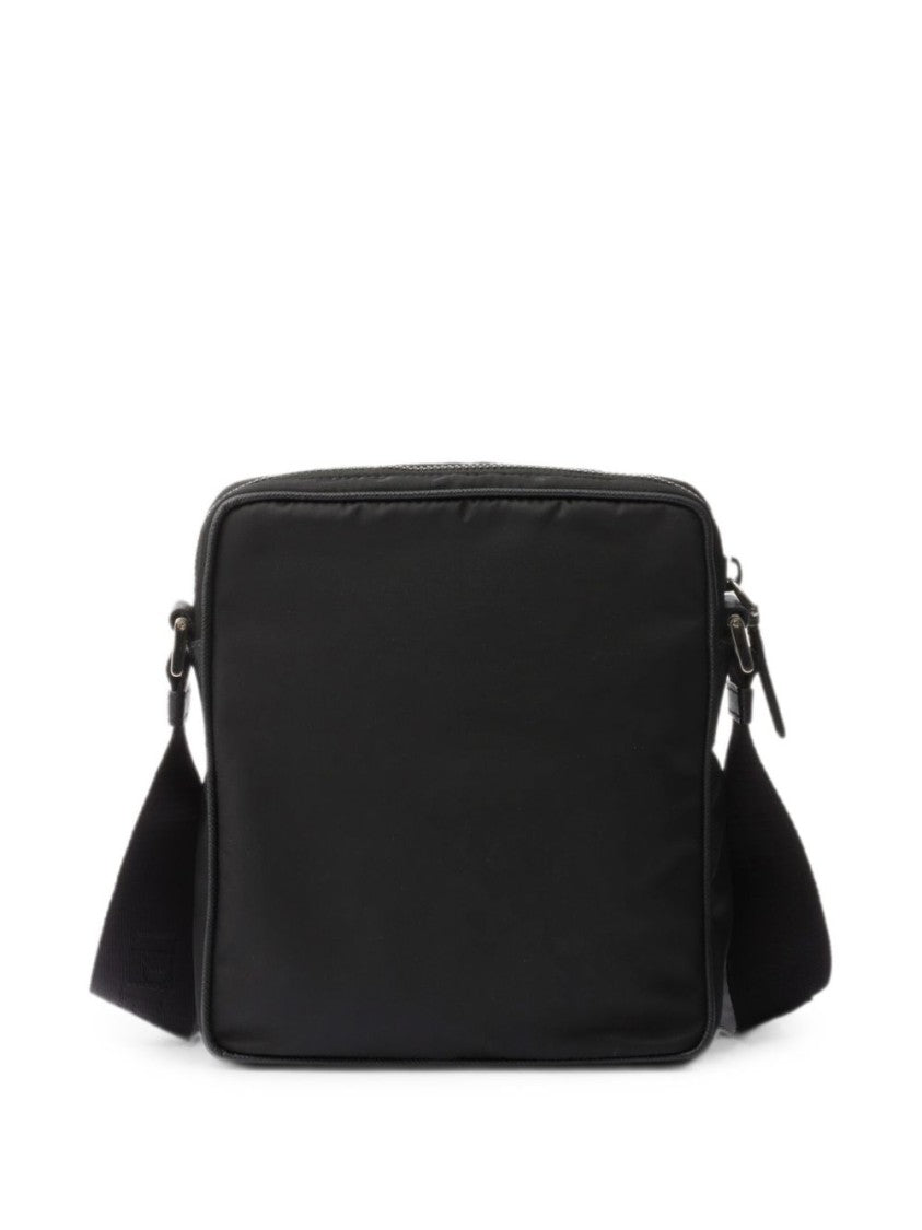 Prada Black Rectangular Triangular Logo Crossbody Bag