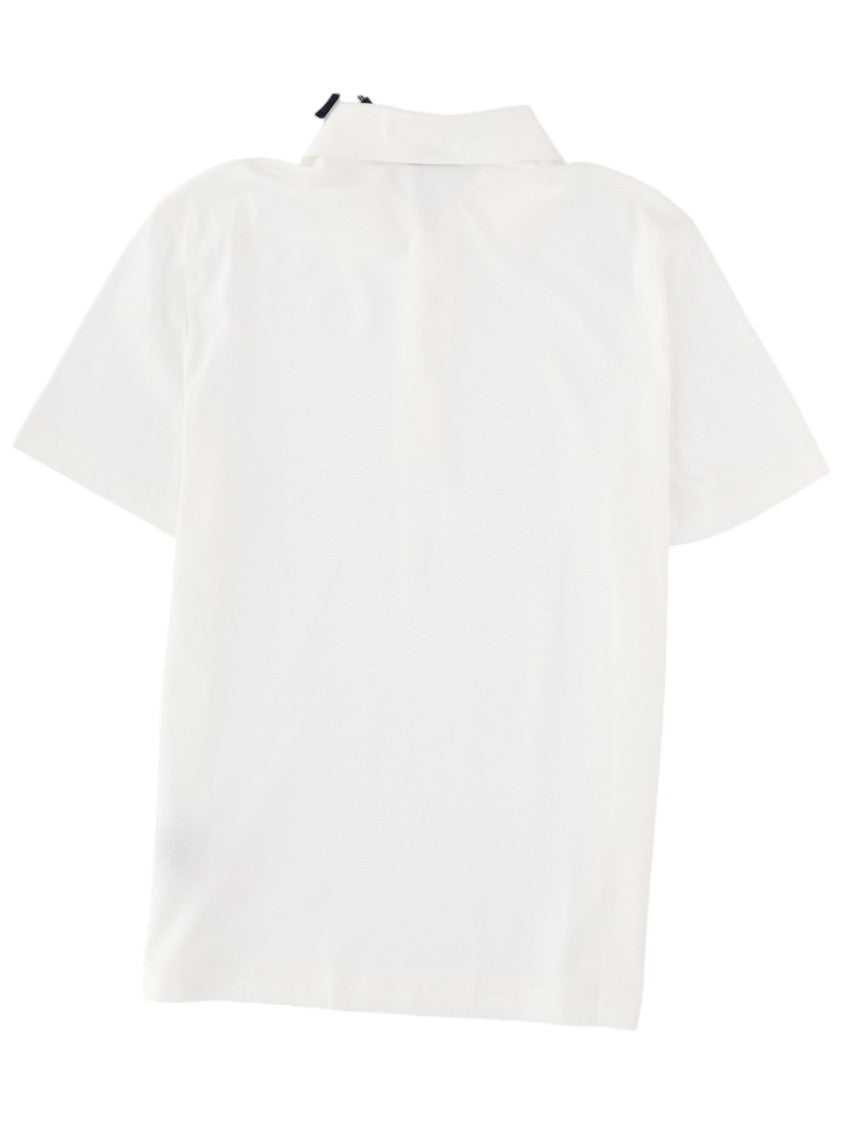 Herno White Short-Sleeve Polo With Traditional Collar And Minimalist Design