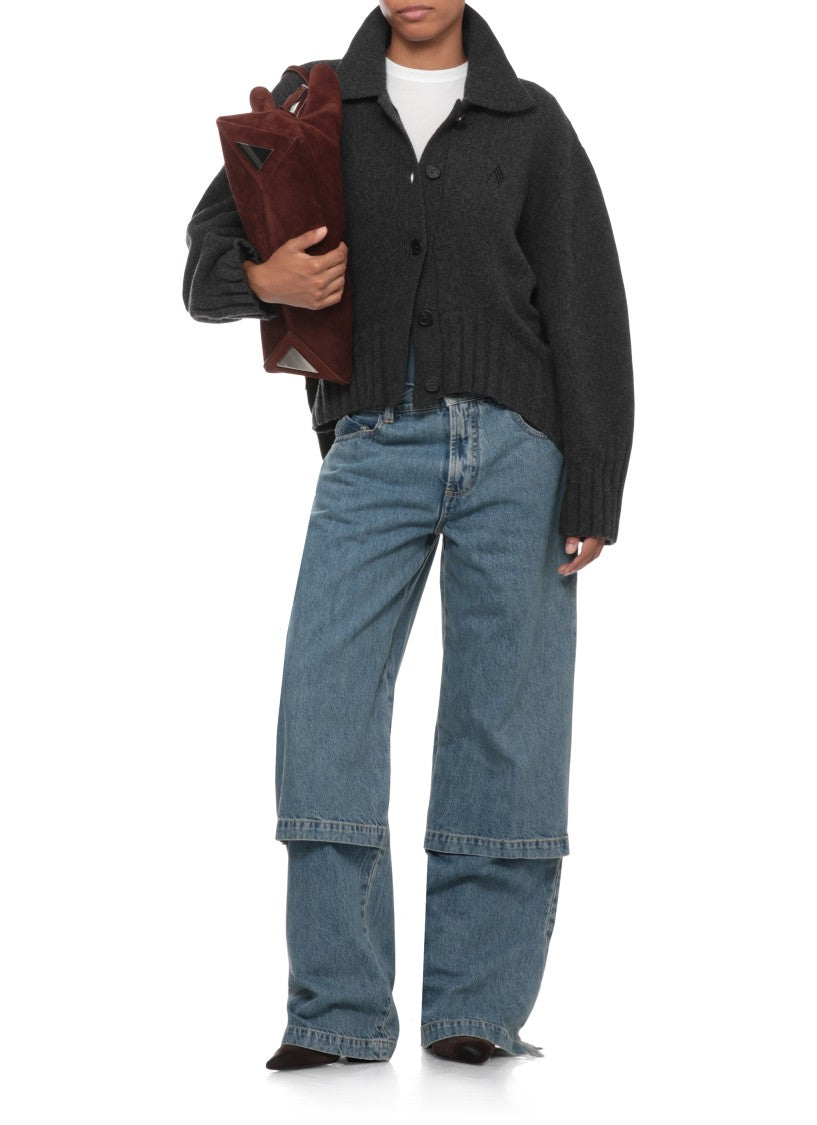 The Attico Brown Suede La Passeggiata Shoulder Bag