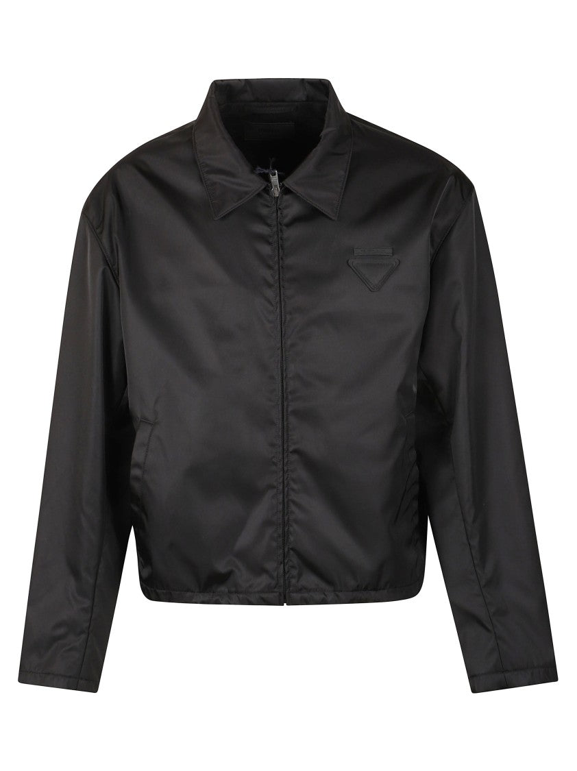 Prada Cropped Black Jacket With Minimalist Design