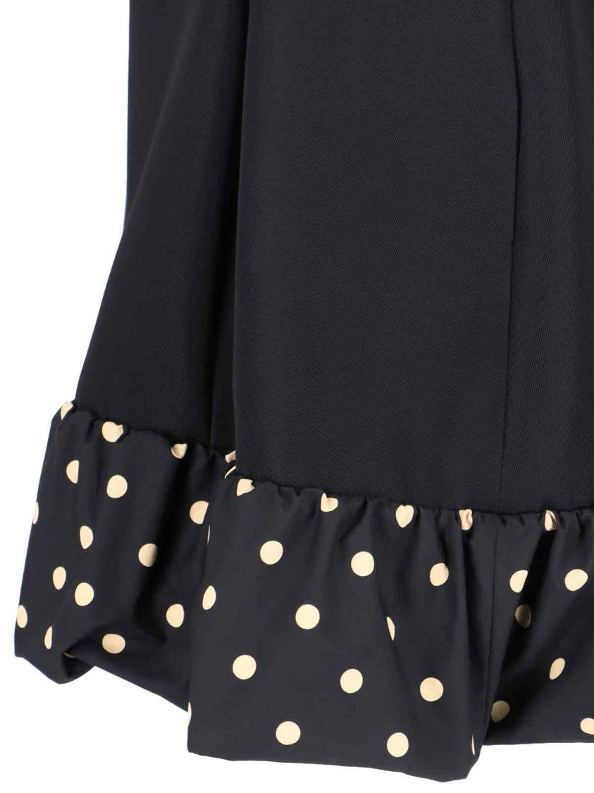 Moschino Polka Dot Midi Dress – Black/Beige