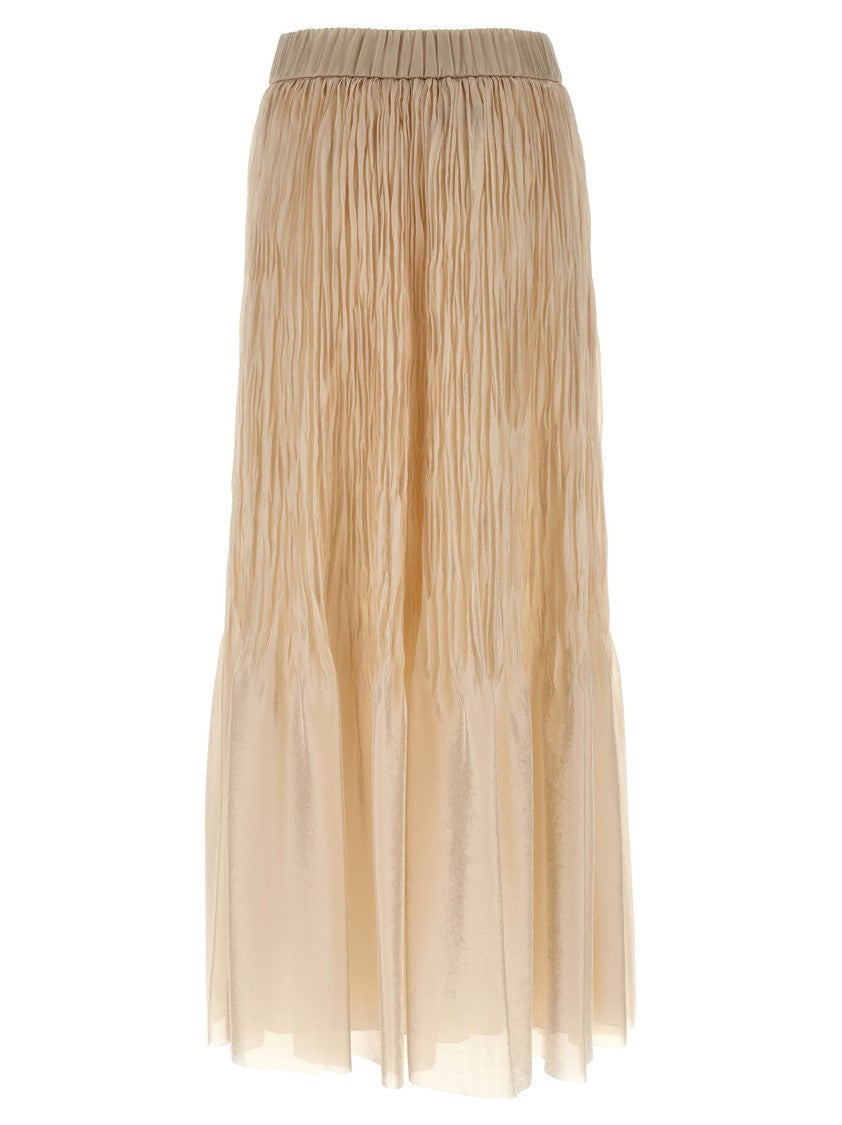 Peserico Long Tie-Dye Pleated Skirt