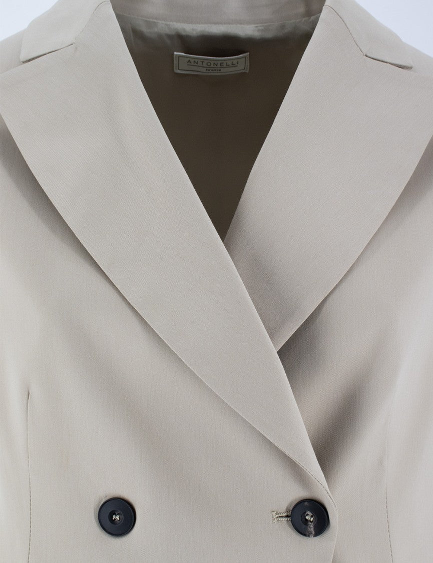 Antonelli Double-Breasted D.Beige Jacket With Elegant Lapels