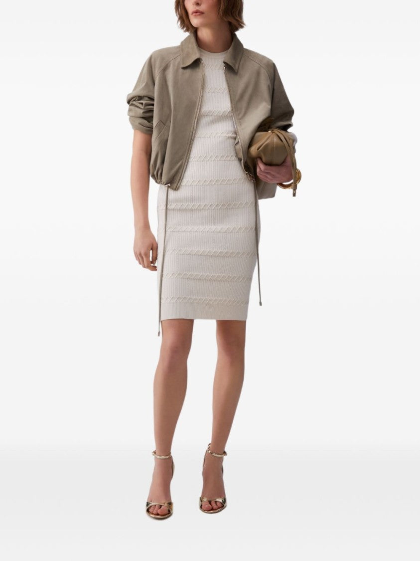 Liu Jo Off-White Shoulder Buttons Day Dress