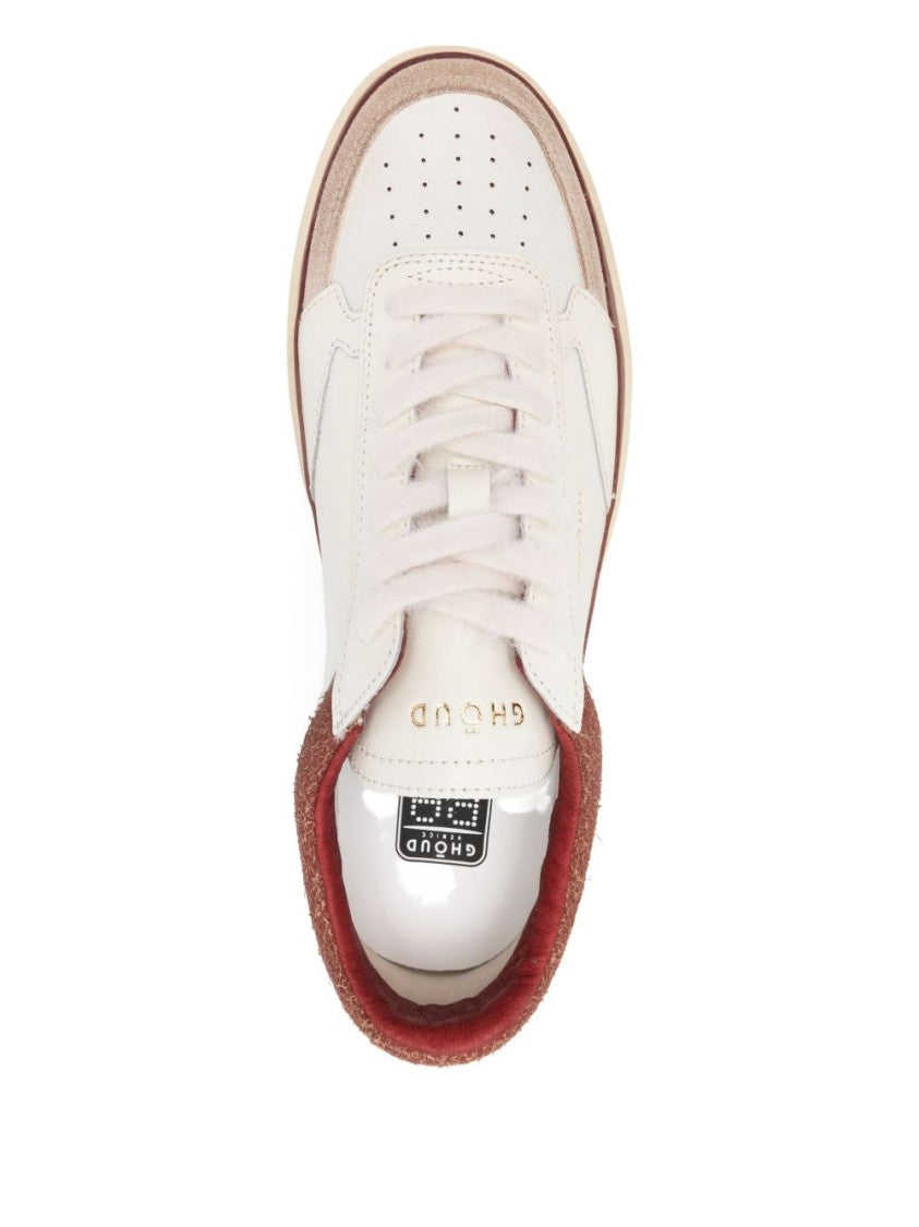 Ghoud Beige Low-Top Sneakers With Perforated Detailing