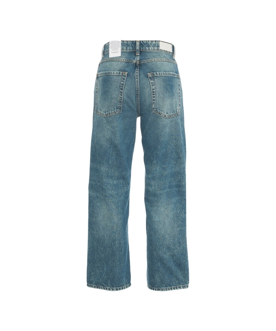 Icon Denim Straight-Cut Denim Jeans With Vintage-Inspired Fading