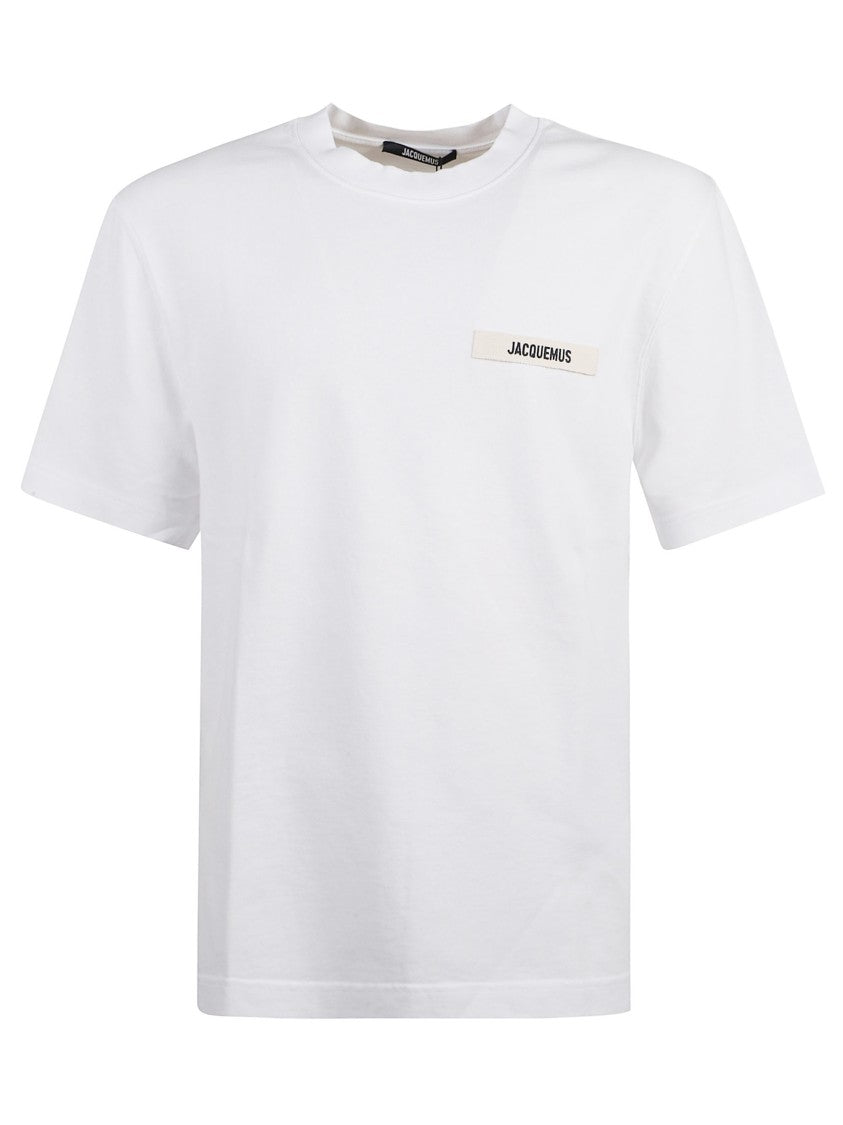 Jacquemus White Cotton Gros Grain T-Shirt