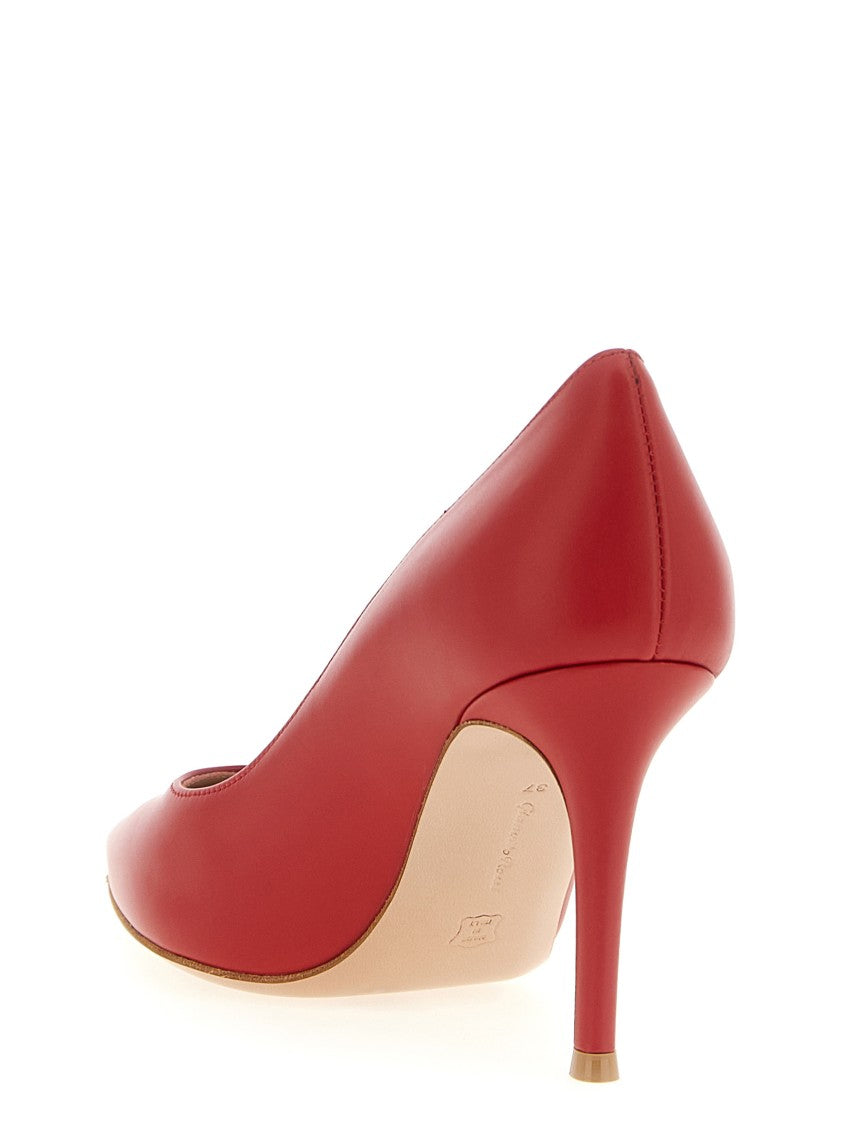 Gianvito Rossi Pointed Toe Leather Pumps With Stiletto Heel