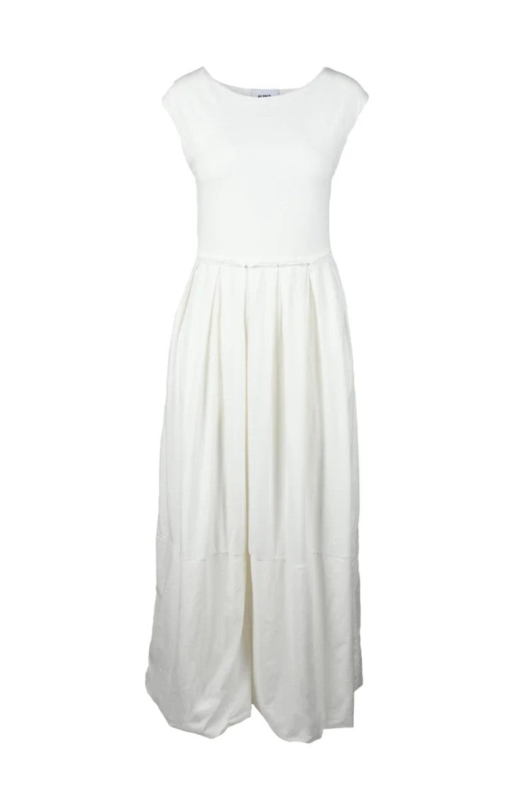 Alpha Studio Long Dress Cotton And Elastane - White
