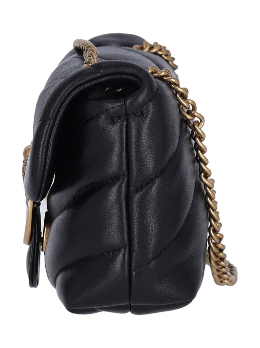 Pinko Padded Mini Shoulder Bag With Chain Strap And Logo Detail