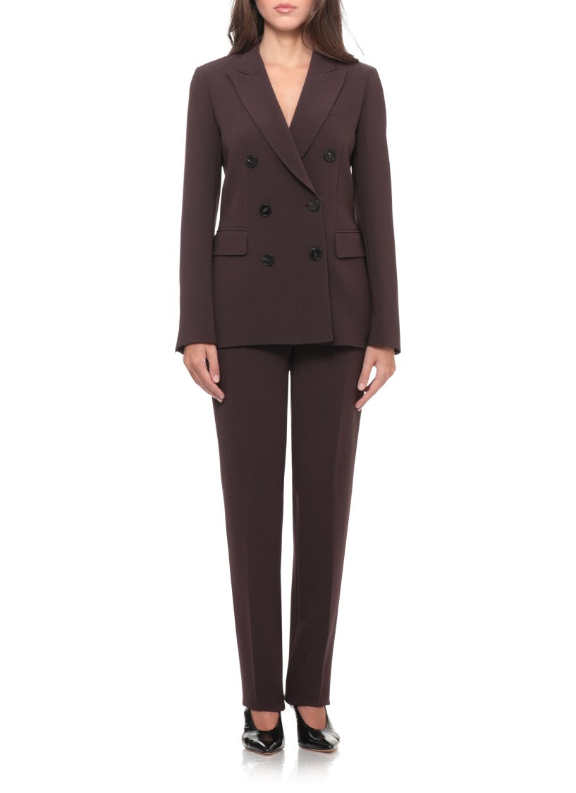 Alberto Biani Brown Double-Breasted Classic Lapel Tailored Jacket