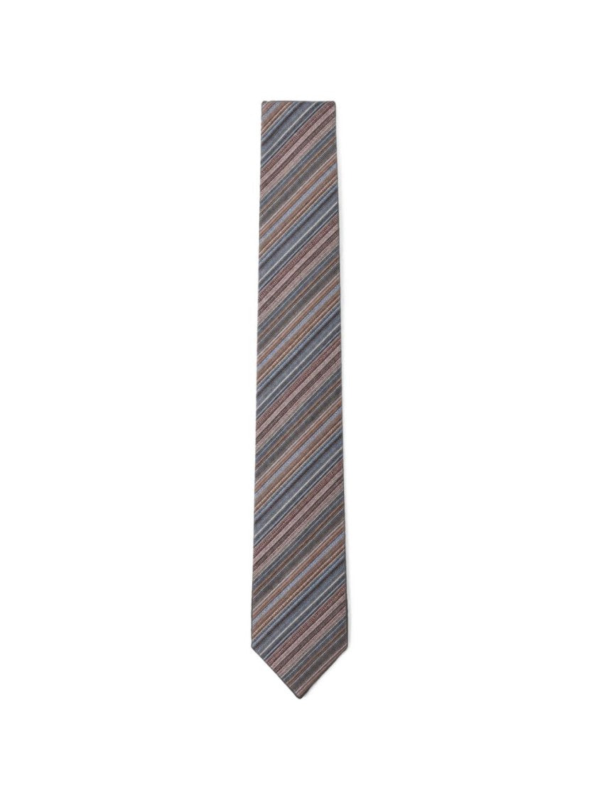 Missoni Grey Multicoloured Diagonal Stripe Silk Scarf