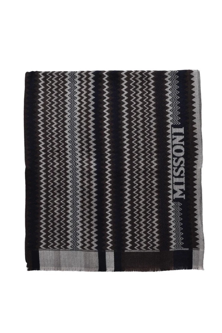 Missoni Brown Beige Wool Scarf
