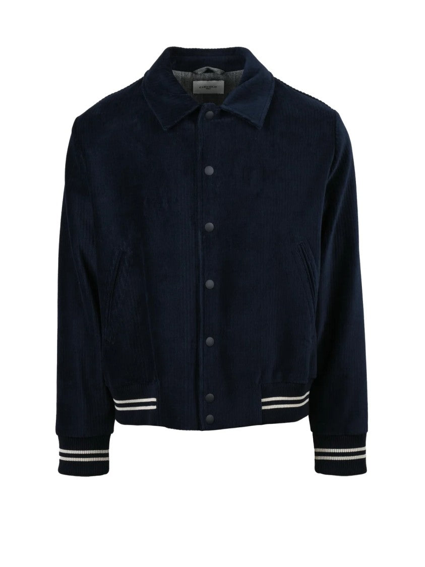 Circolo 1901 Night Blue Cotton-Blend Varsity Coat