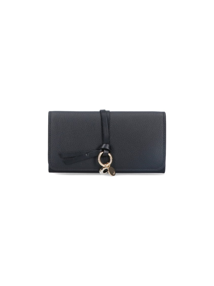 Chloé Black Alphabet Textured Leather Wallet