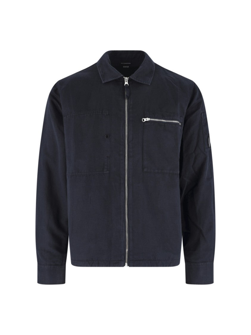 C.P. Company Blue Twill Classic Collar Lens Jacket