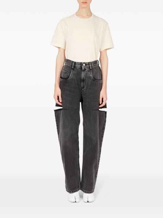 Maison Margiela High-Waisted Wide-Leg Jeans With Bold Cut-Out Details