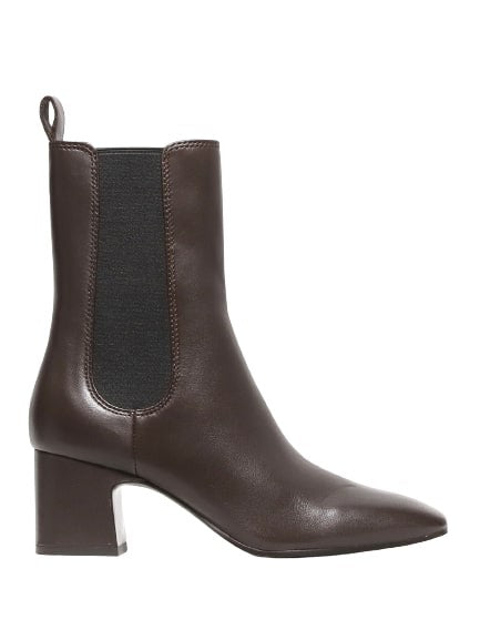 Ash Ankle Boot In Soft Ebony Nappa With Side Elastic
